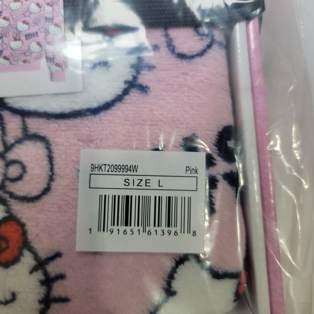 NEW GIFT BOX HELLO KITTY SANRIO WOMEN'S PINK SOFT‎ FLEECE SWEATSHIRT PULLOVER LG - Picture 5 of 8
